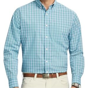 Izod/Mens Performance Comfort Long Sleeve/Plaid Button Down/Size: Medium